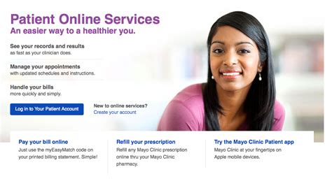 On-site at the welcome kiosks or a lobby registration desk. . Mayo clinic patient online services